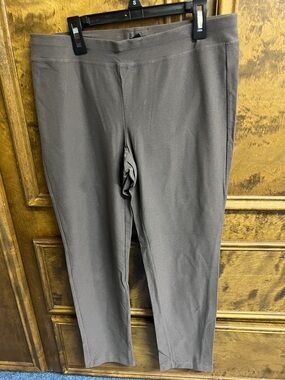 Eileen Fisher Brown Knit Pull-On Pants